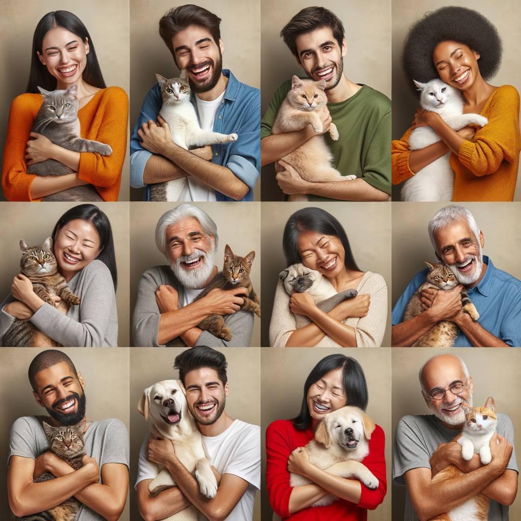 Adoptive pet parents expressing love for their newly adopted pets, showcasing inspiring pet adoption journey and heartwarming pet stories.