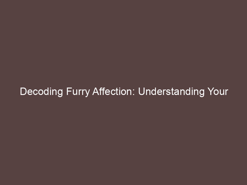 Decoding Furry Affection: Understanding Your Pet's Love Language